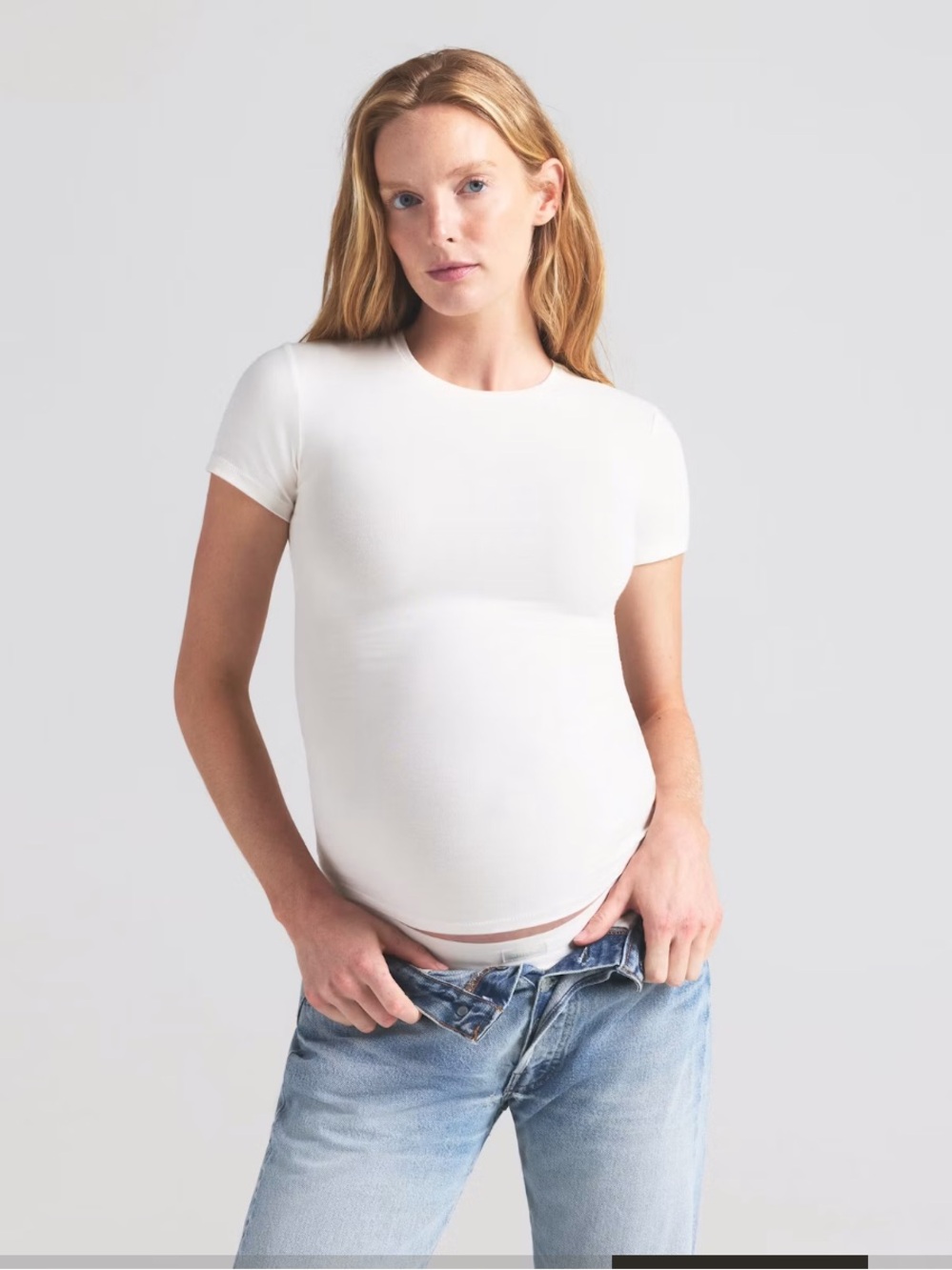 SKIMS Short Sleeve Crewneck Tee in White